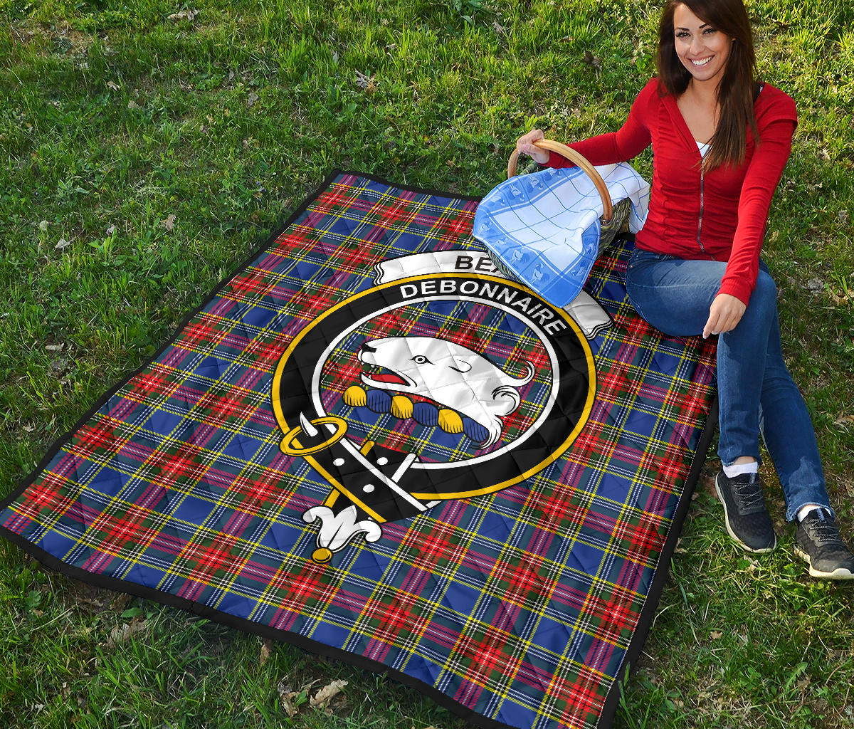 Beaton Family Tartan Crest Quilt - SP