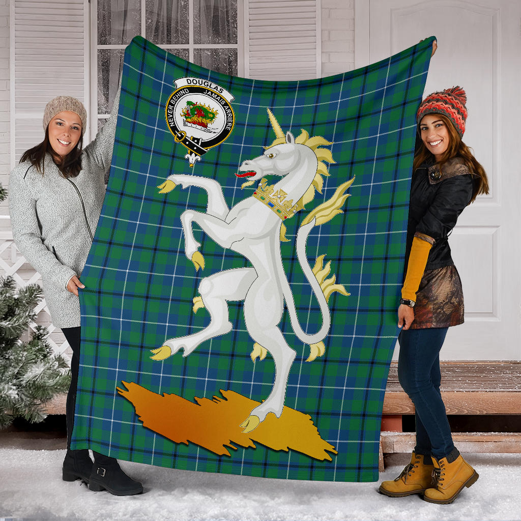 Douglas Ancient Tartan Crest Blanket - Unicorn Style