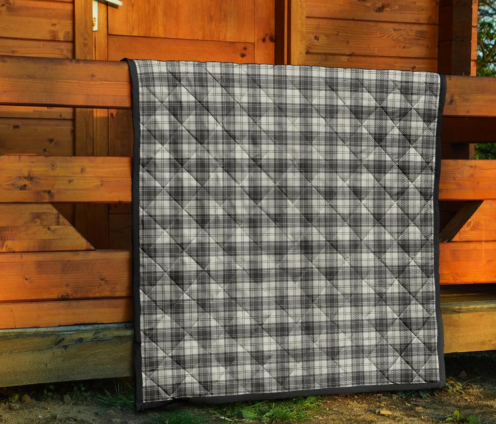 Douglas Grey Modern Tartan Quilt