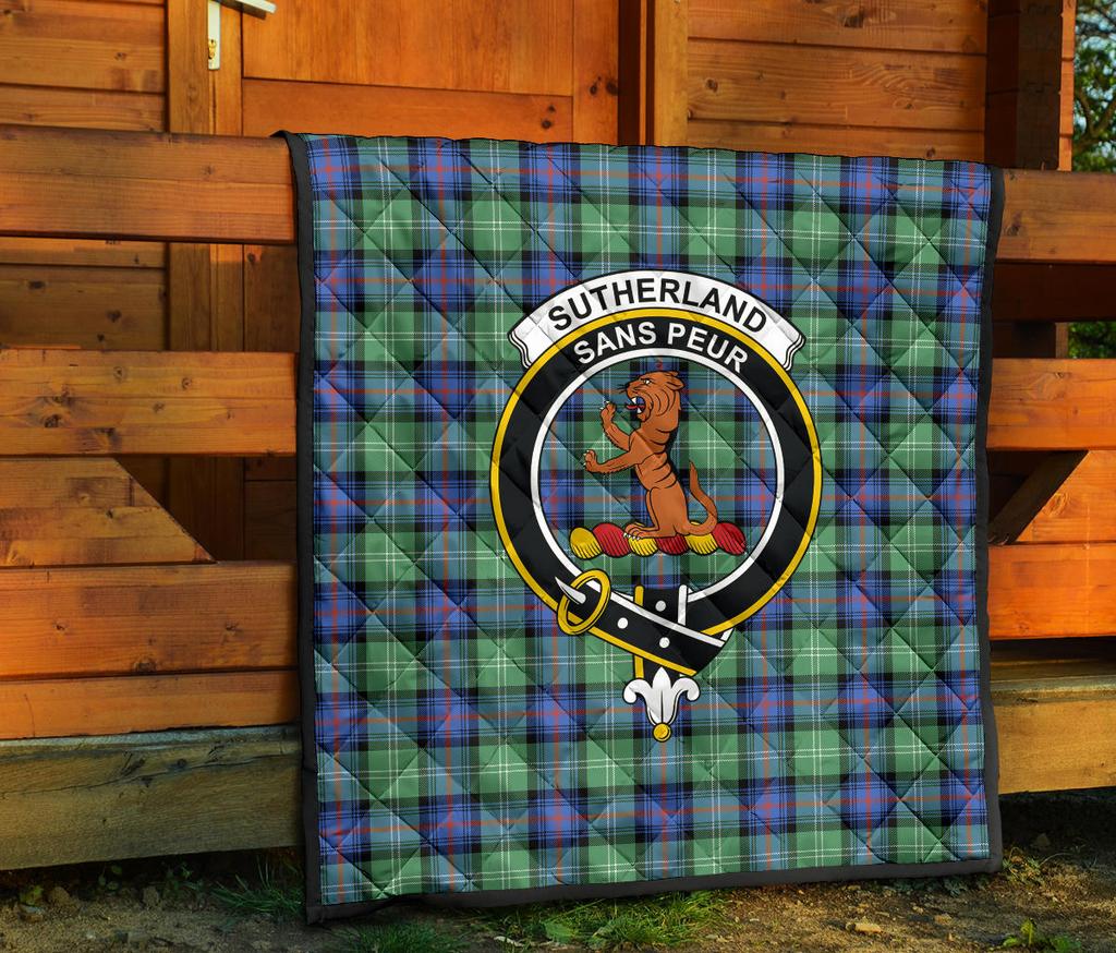 Sutherland Old Ancient Tartan Crest Quilt