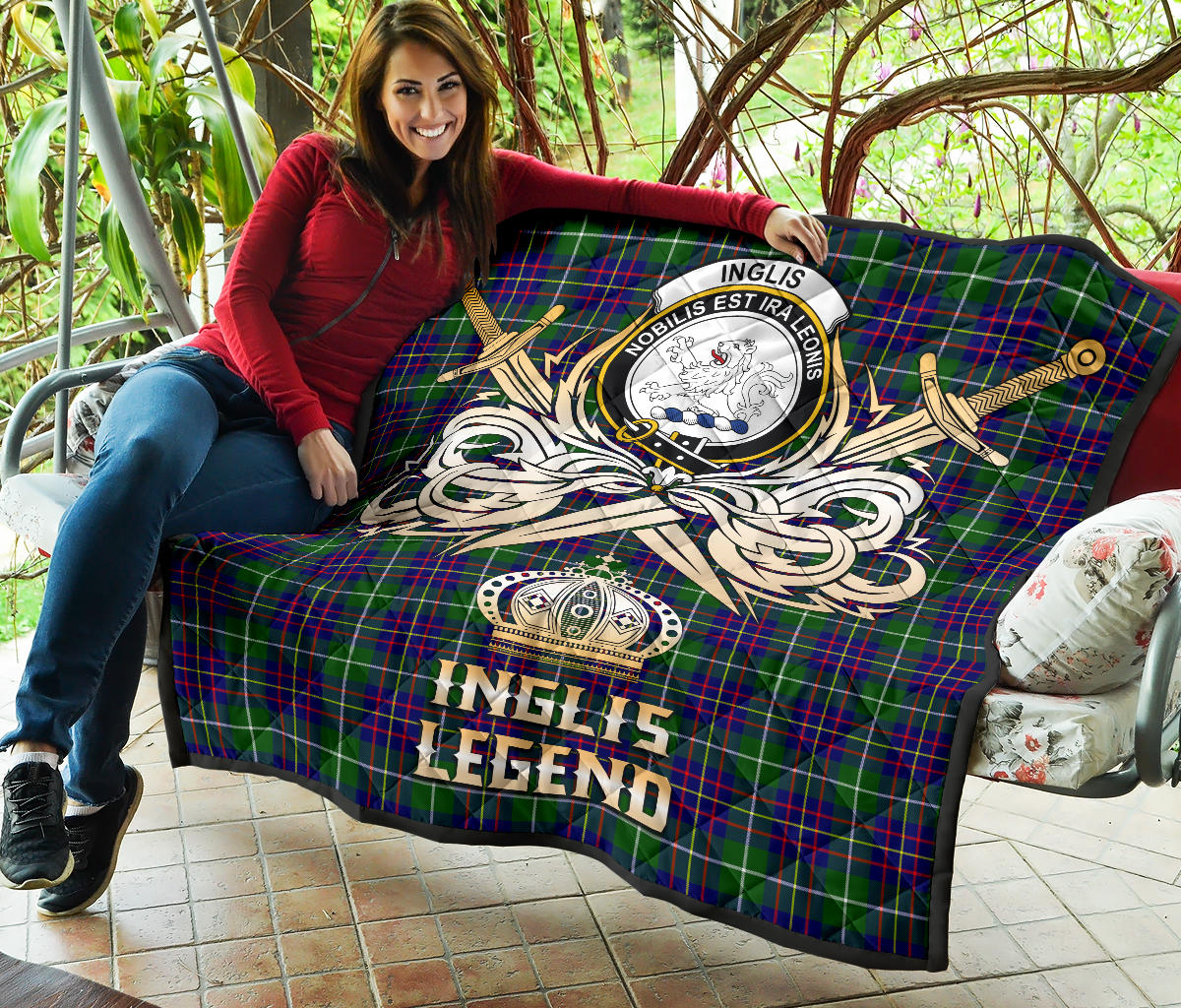 Inglis Modern Tartan Crest Legend Gold Royal Premium Quilt - SP