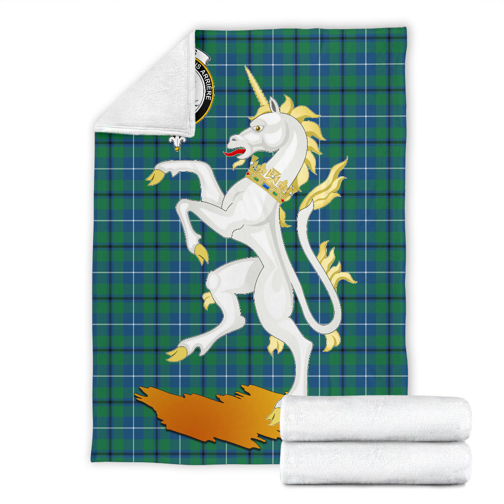 Douglas Ancient Tartan Crest Blanket - Unicorn Style