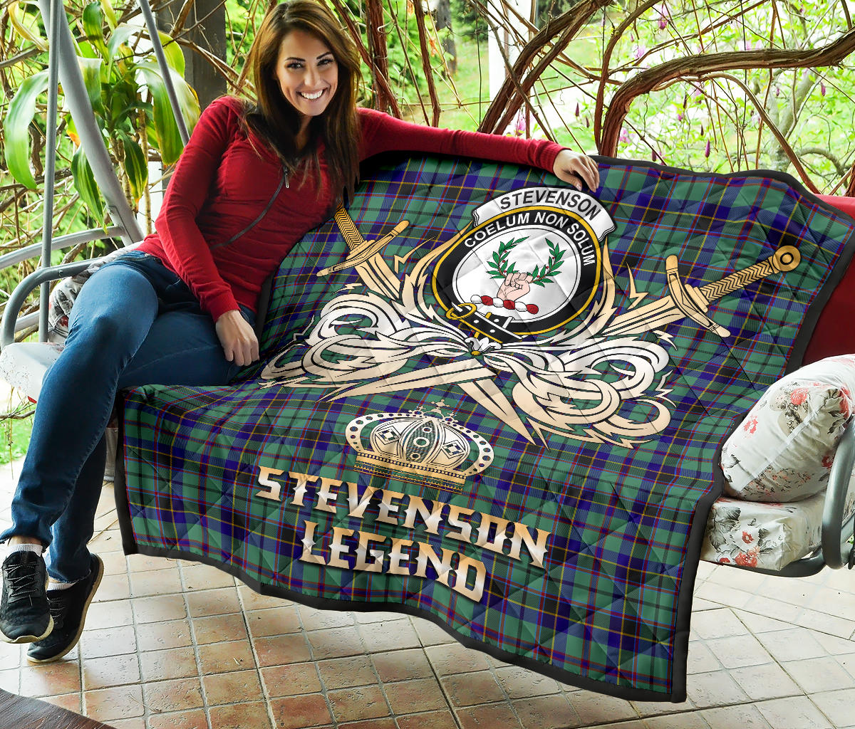 Stevenson Tartan Crest Legend Gold Royal Premium Quilt - SP