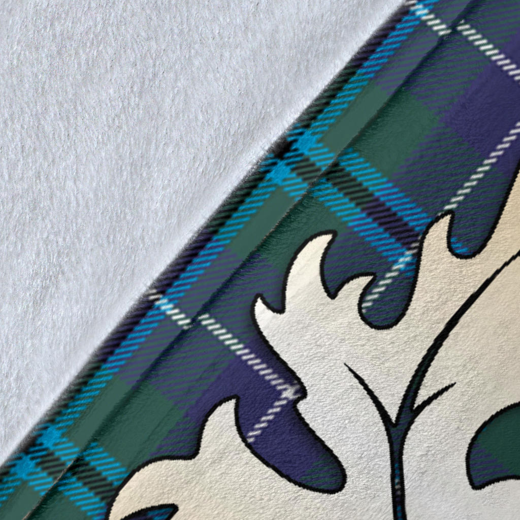 Douglas Modern Tartan Crest Blanket - Gold Thistle Style