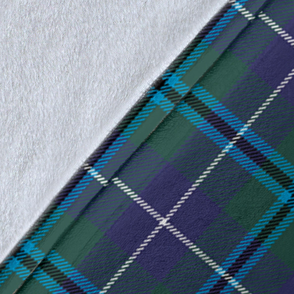 Douglas Modern Tartan Crest Blanket - Unicorn Style