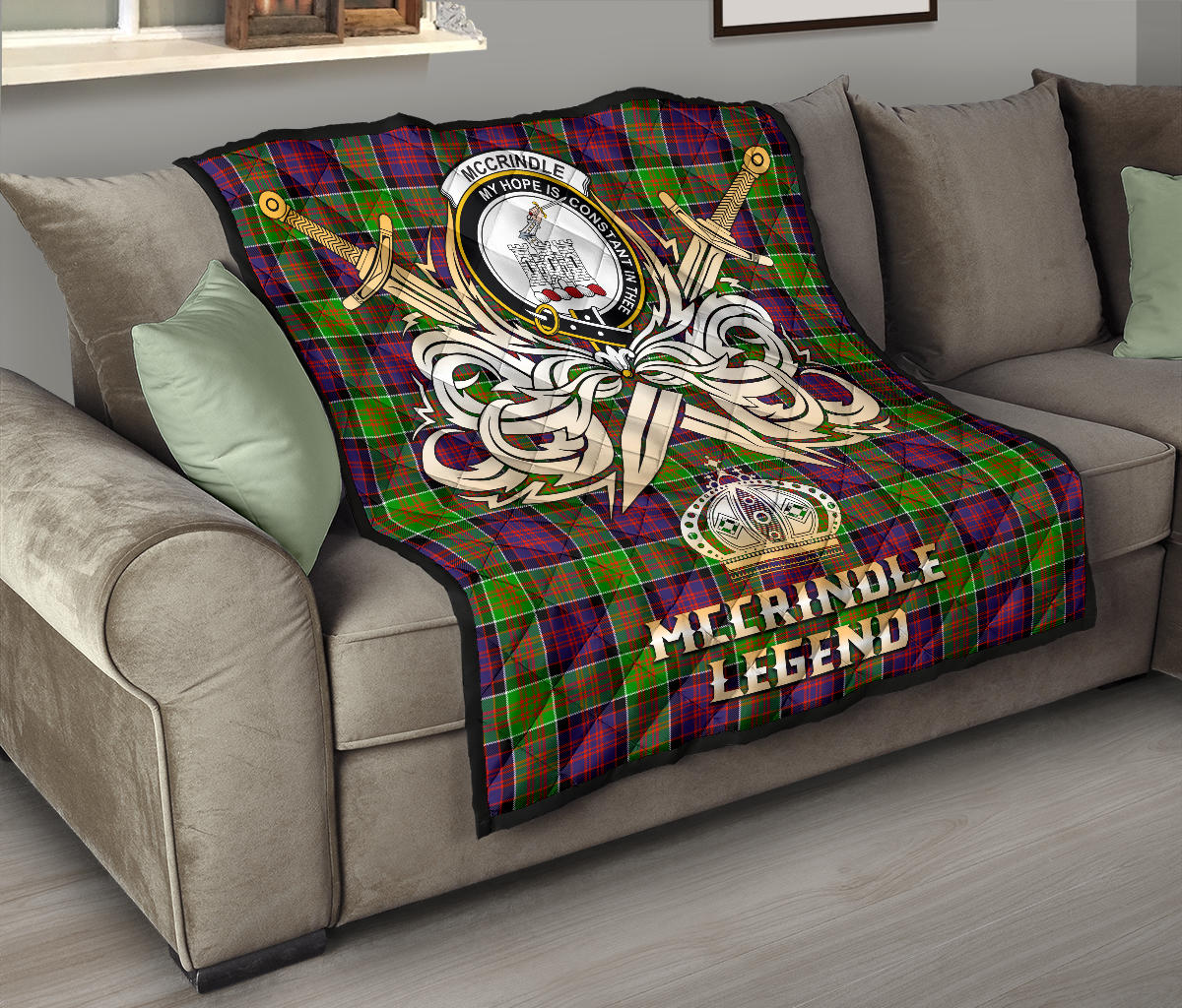 McCrindle Tartan Crest Legend Gold Royal Premium Quilt SP