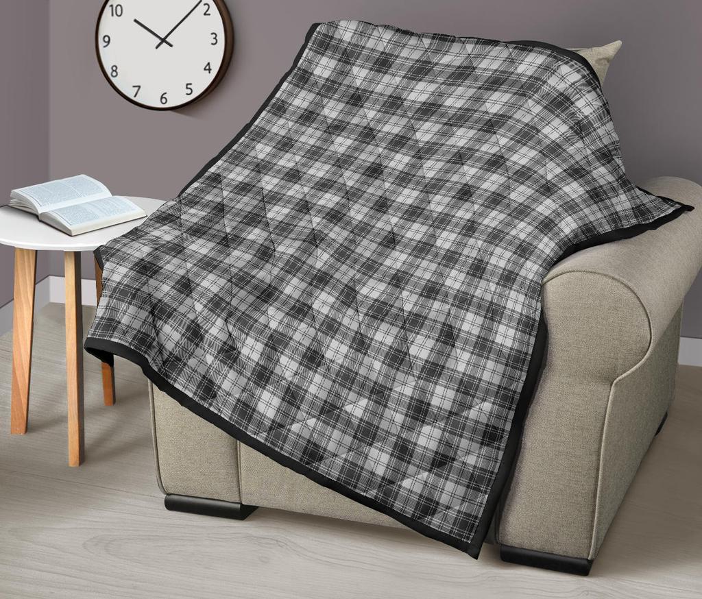 Douglas Grey Modern Tartan Quilt