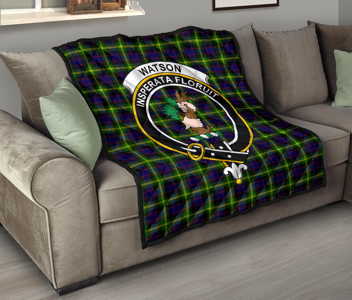 Watson Modern Tartan Crest Quilt - SP