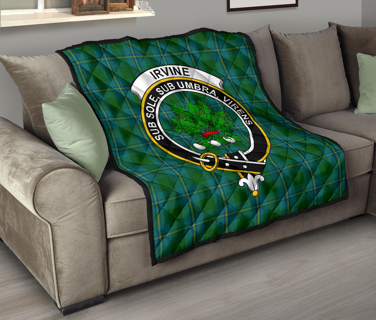 Irving of Bonshaw Tartan Crest Quilt - SP