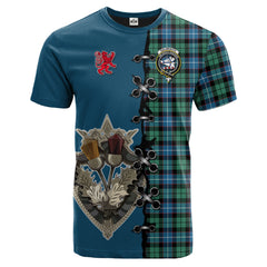 Galbraith Ancient Tartan T-shirt - Lion Rampant And Celtic Thistle Style