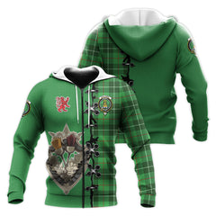 Galloway Tartan Hoodie - Lion Rampant And Celtic Thistle Style