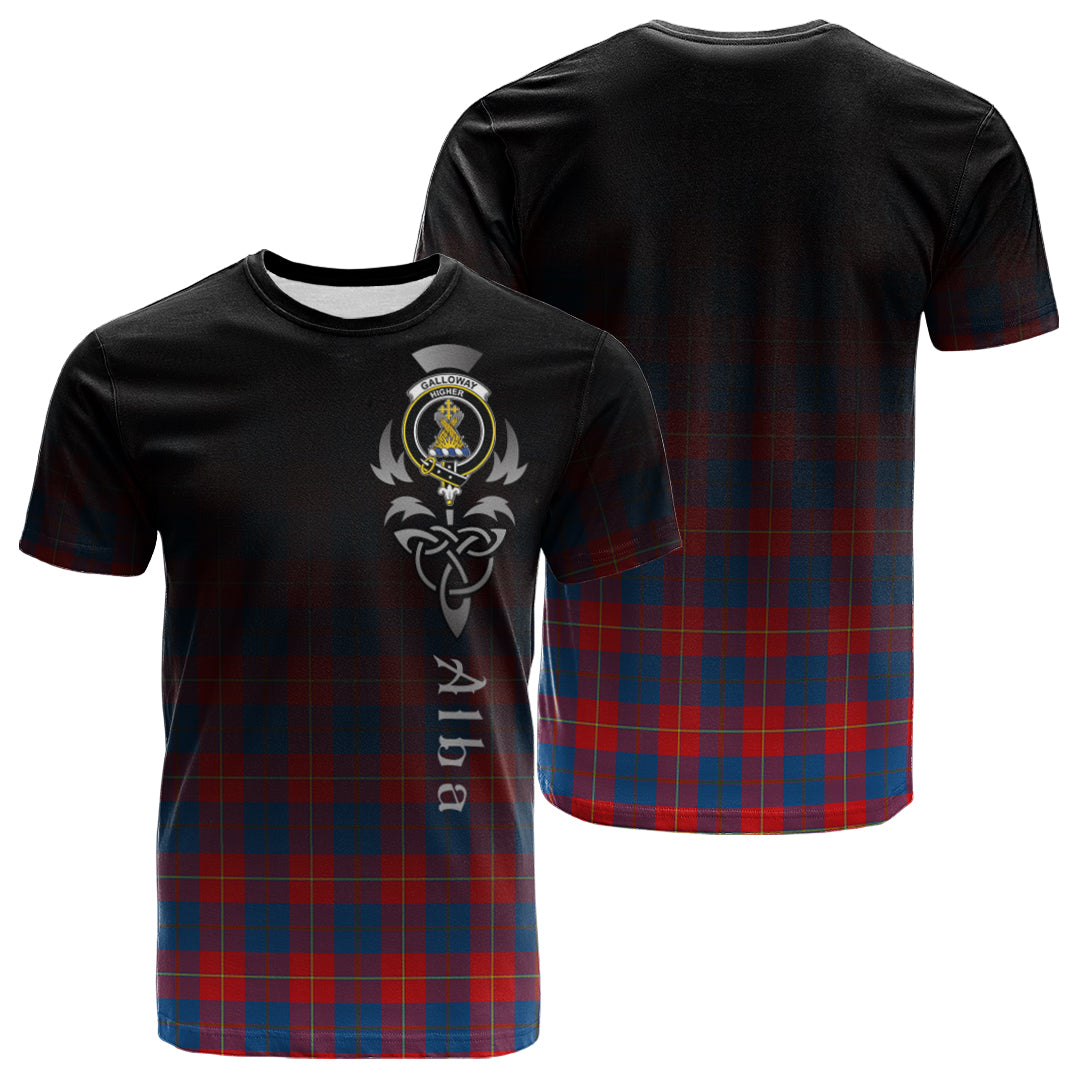 Galloway Red Tartan Crest T-shirt - Alba Celtic Style