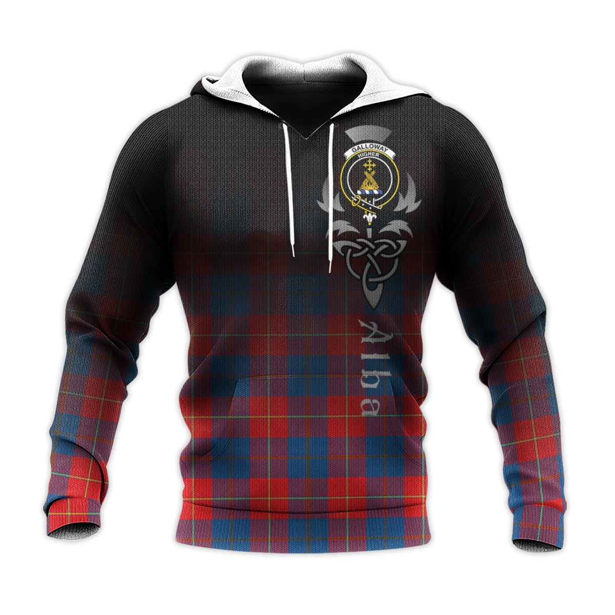 Galloway Red Tartan Hoodie - Alba Celtic Style