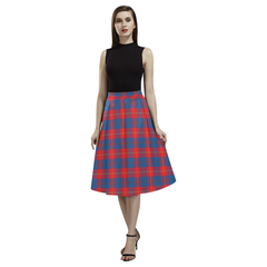 Galloway Red Tartan Aoede Crepe Skirt