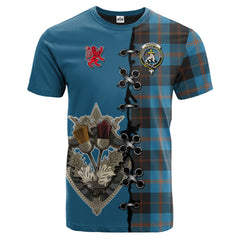 Garden Tartan T-shirt - Lion Rampant And Celtic Thistle Style