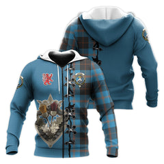 Garden Tartan Hoodie - Lion Rampant And Celtic Thistle Style