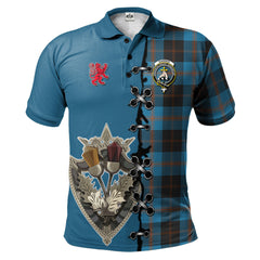 Garden Tartan Polo Shirt - Lion Rampant And Celtic Thistle Style