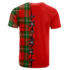 Gartshore Tartan T-shirt - Lion Rampant And Celtic Thistle Style