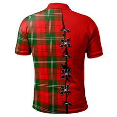 Gartshore Tartan Polo Shirt - Lion Rampant And Celtic Thistle Style