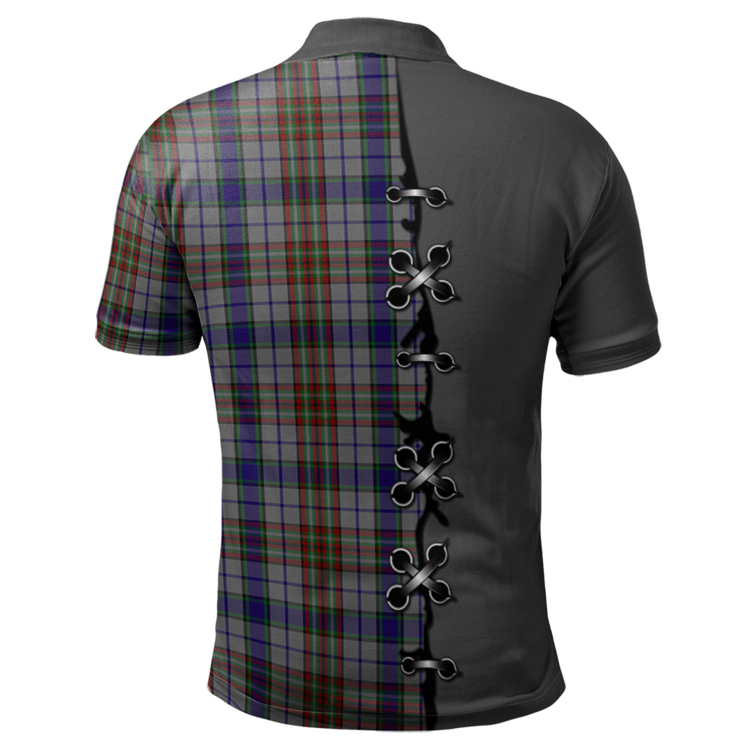 Gayre Hunting Tartan Polo Shirt - Lion Rampant And Celtic Thistle Style