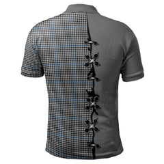 Gladstone Tartan Polo Shirt - Lion Rampant And Celtic Thistle Style