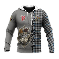 Gladstone Tartan Hoodie - Lion Rampant And Celtic Thistle Style