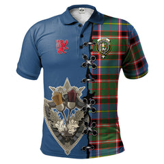 Glass Tartan Polo Shirt - Lion Rampant And Celtic Thistle Style