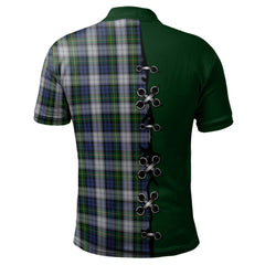 Gordon Dress Tartan Polo Shirt - Lion Rampant And Celtic Thistle Style