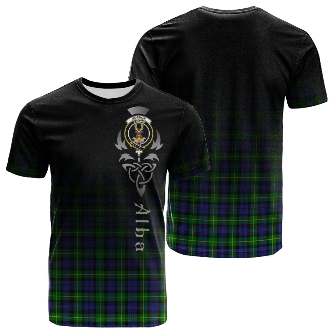 Gordon Modern Tartan Crest T-shirt - Alba Celtic Style