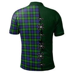 Gordon Modern Tartan Polo Shirt - Lion Rampant And Celtic Thistle Style