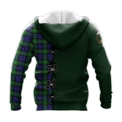 Gordon Modern Tartan Hoodie - Lion Rampant And Celtic Thistle Style