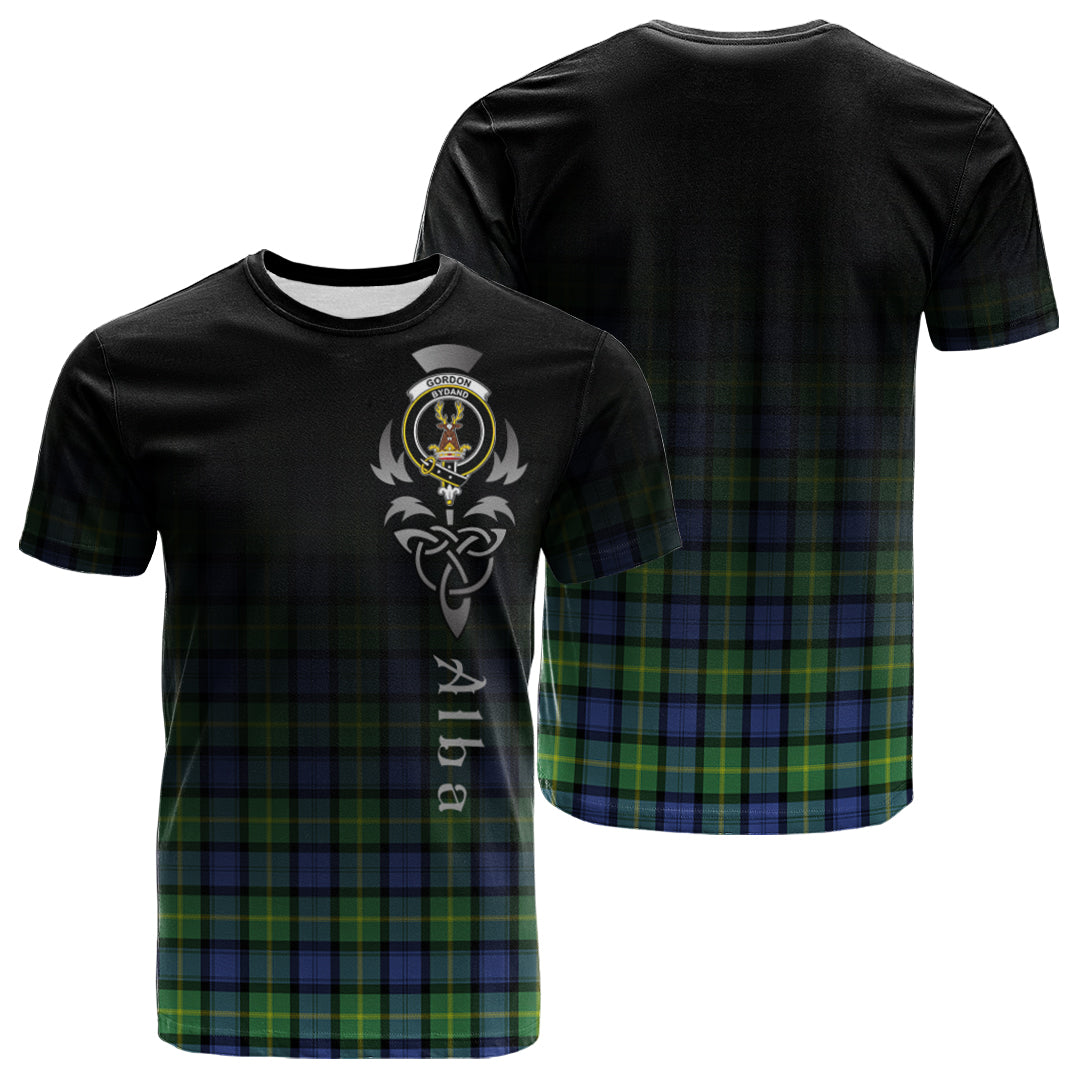 Gordon Old Ancient Tartan Crest T-shirt - Alba Celtic Style