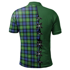 Gordon Old Ancient Tartan Polo Shirt - Lion Rampant And Celtic Thistle Style