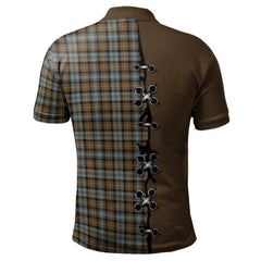 Gordon Weathered Tartan Polo Shirt - Lion Rampant And Celtic Thistle Style