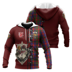 Gow Tartan Hoodie - Lion Rampant And Celtic Thistle Style