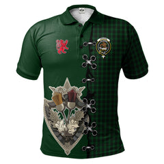 Graham Tartan Polo Shirt - Lion Rampant And Celtic Thistle Style