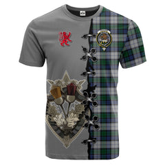 Graham Dress Tartan T-shirt - Lion Rampant And Celtic Thistle Style