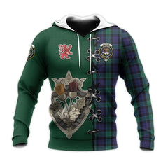 Graham of Menteith Tartan Hoodie - Lion Rampant And Celtic Thistle Style