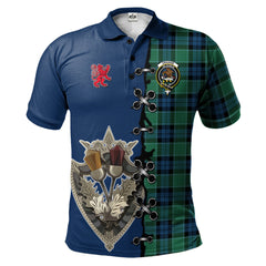 Graham of Menteith Ancient Tartan Polo Shirt - Lion Rampant And Celtic Thistle Style