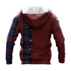 Graham of Menteith Red Tartan Hoodie - Lion Rampant And Celtic Thistle Style