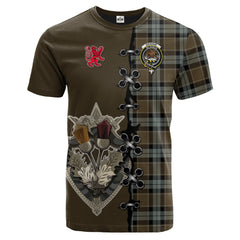 Graham of Menteith Weathered Tartan T-shirt - Lion Rampant And Celtic Thistle Style