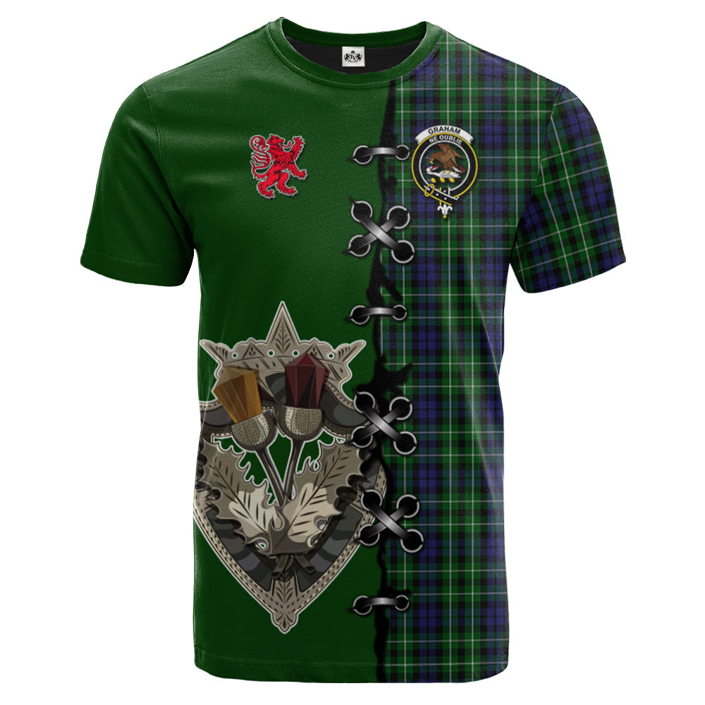 Graham of Montrose Tartan T-shirt - Lion Rampant And Celtic Thistle Style