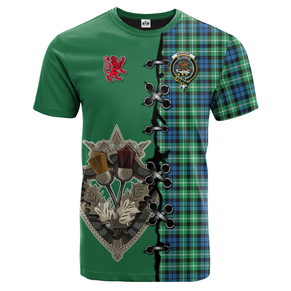 Graham of Montrose Ancient Tartan T-shirt - Lion Rampant And Celtic Thistle Style