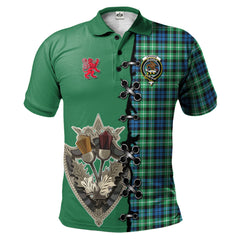 Graham of Montrose Ancient Tartan Polo Shirt - Lion Rampant And Celtic Thistle Style