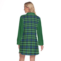 Graham Of Montrose Ancient Tartan Women's Lapel Shirt Dress With Long Sleeve