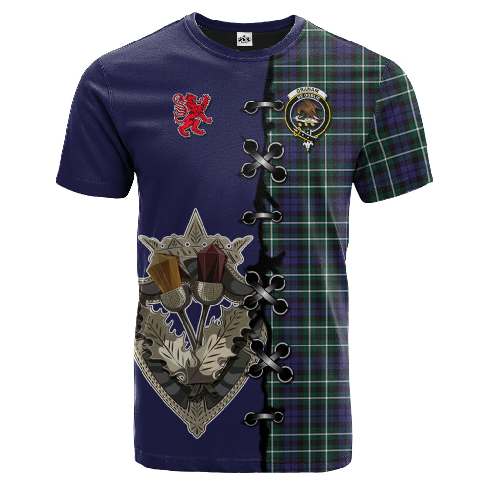 Graham of Montrose Modern Tartan T-shirt - Lion Rampant And Celtic Thistle Style