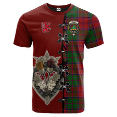 Grant Tartan T-shirt - Lion Rampant And Celtic Thistle Style