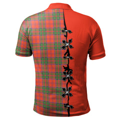 Grant Ancient Tartan Polo Shirt - Lion Rampant And Celtic Thistle Style