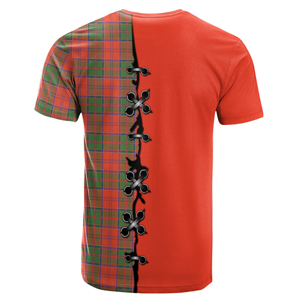 Grant Ancient Tartan T-shirt - Lion Rampant And Celtic Thistle Style