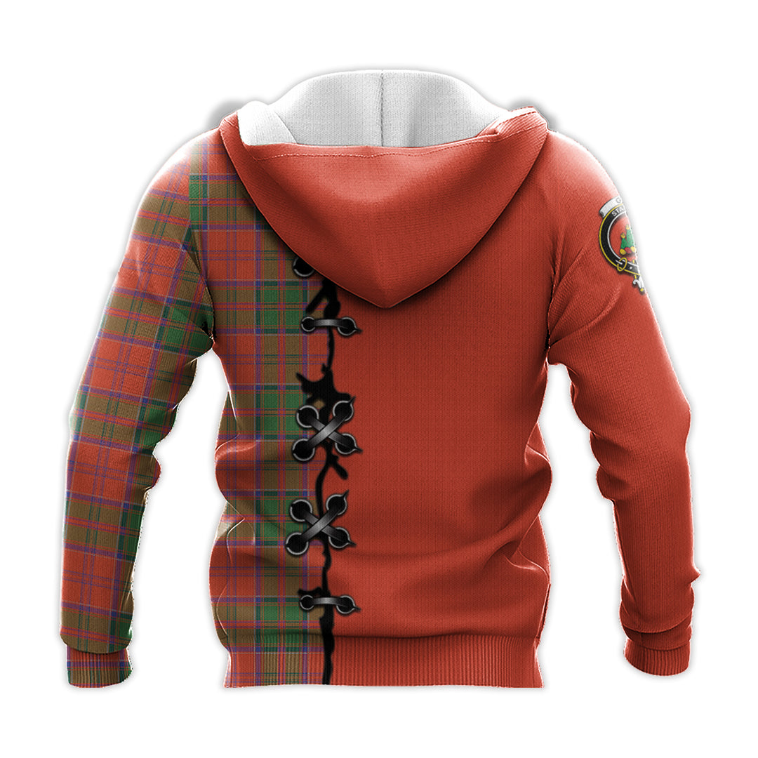 Grant Ancient Tartan Hoodie - Lion Rampant And Celtic Thistle Style